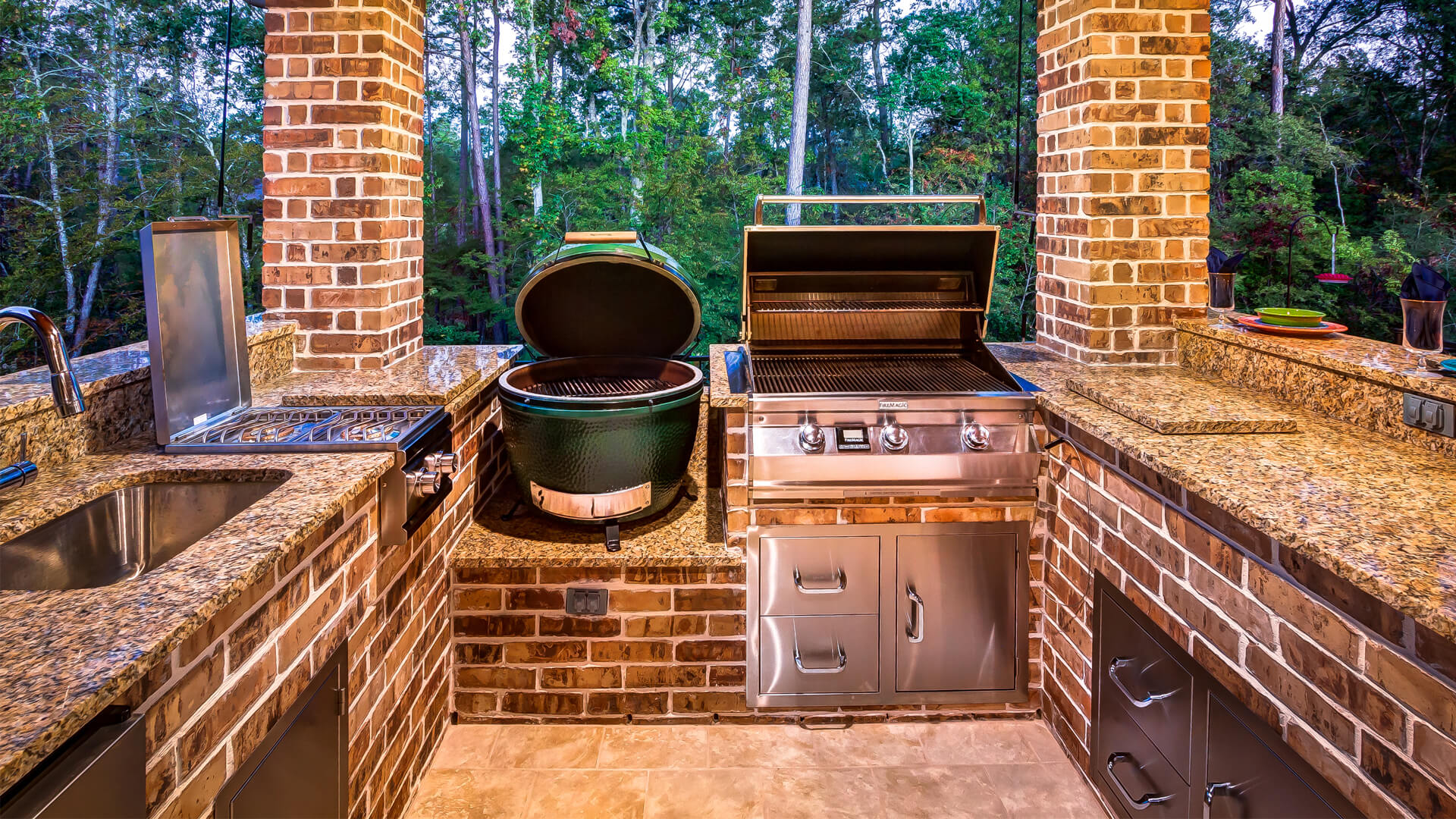 Covered Patio With Summer Kitchen Houston 