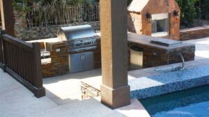 A Custom Summer Kitchen with Poolside Bar