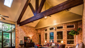 Cedar Beams on a Houston Pool House by Creekstone Outdoor Living