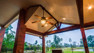 Cedar Beams in Custom Outdoor Attached Patio